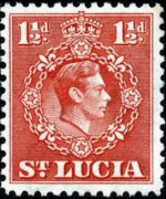 Saint Lucia 1938 - set King George VI and landscapes: 1½ p