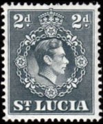 Saint Lucia 1938 - set King George VI and landscapes: 2 p