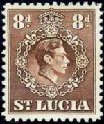 Saint Lucia 1938 - set King George VI and landscapes: 8 p