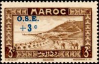 Marocco 1933 - serie Vedute: 3 c + 3 c