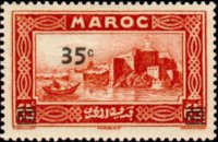 Marocco 1933 - serie Vedute: 35 c su 65 c