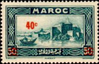 Marocco 1933 - serie Vedute: 40 c su 50 c