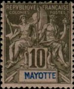 Mayotte 1892 - serie Navigazione e commercio: 10 c