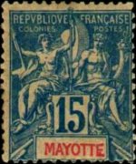 Mayotte 1892 - serie Navigazione e commercio: 15 c