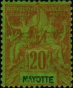 Mayotte 1892 - serie Navigazione e commercio: 20 c
