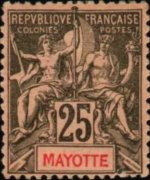 Mayotte 1892 - set Navigation and Commerce: 25 c