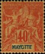 Mayotte 1892 - serie Navigazione e commercio: 40 c