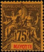 Mayotte 1892 - serie Navigazione e commercio: 75 c
