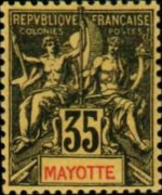 Mayotte 1892 - serie Navigazione e commercio: 35 c