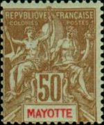 Mayotte 1892 - serie Navigazione e commercio: 50 c