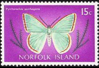 Norfolk 1976 - serie Farfalle: 15 c