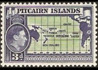 Pitcairn Islands 1940 - set King George VI and history of Bounty: 3 p