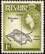 Pitcairn Islands 1957 - set Queen Elisabeth II and various subjects: 1 p