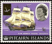 Pitcairn Islands 1967 - set Ships and birds - overprinted: 1 c su 1 p
