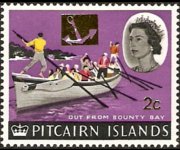 Pitcairn Islands 1967 - set Ships and birds - overprinted: 2 c su 2 p
