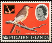 Pitcairn Islands 1967 - set Ships and birds - overprinted: 5 c su 6 p