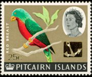 Pitcairn Islands 1967 - set Ships and birds - overprinted: 25 c su 1'6 sh