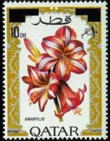 Qatar 1972 - set Flowers - surcharged: 10 d su 60 d