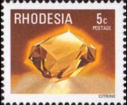 Rhodesia 1978 - set Gemstones, wild animals and waterfalls: 5 c
