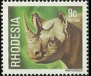 Rhodesia 1978 - set Gemstones, wild animals and waterfalls: 9 c