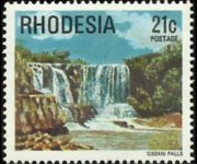 Rhodesia 1978 - set Gemstones, wild animals and waterfalls: 21 c