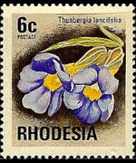 Rhodesia 1974 - set Antelopes, flowers and butterflies: 6 c