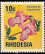 Rhodesia 1974 - set Antelopes, flowers and butterflies: 10 c