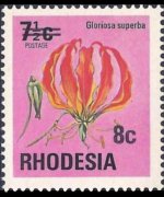 Rhodesia 1974 - set Antelopes, flowers and butterflies: 8 c su 7½ c