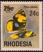 Rhodesia 1974 - set Antelopes, flowers and butterflies: 24 c su 25 c