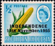 Rhodesia 1966 - set Various subjects - overprinted: ½ p