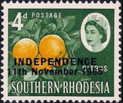Rhodesia 1966 - set Various subjects - overprinted: 4 p