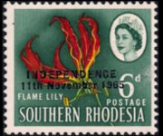 Rhodesia 1966 - set Various subjects - overprinted: 6 p