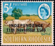 Rhodesia 1966 - set Various subjects - overprinted: 5 sh