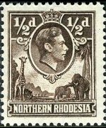 Rhodesia del nord 1938 - serie Re Giorgio VI: ½ p