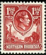 Rhodesia del nord 1938 - serie Re Giorgio VI: 1½ p