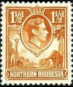 Northern Rhodesia 1938 - set King George VI: 1½ p