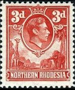 Northern Rhodesia 1938 - set King George VI: 3 p