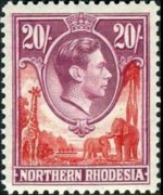 Northern Rhodesia 1938 - set King George VI: 20 sh