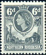 Rhodesia del nord 1953 - serie Regina Elisabetta II: 6 p