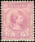Suriname 1892 - serie Regina Guglielmina: 12½ c