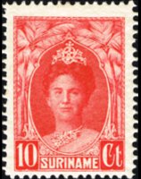 Suriname 1927 - serie Regina Guglielmina: 10 c
