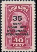 Suriname 1945 - serie Regina Guglielmina: 35 c su 40 c