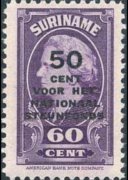 Suriname 1945 - serie Regina Guglielmina: 50 c su 60 c