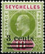 Seychelles 1903 - set King Edward VII: 3 c su 18 c
