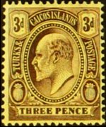 Turks and Caicos Islands 1909 - set King Edward VII: 3 p