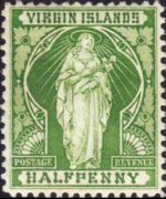 Isole Vergini britanniche 1899 - serie Sant'Ursula: ½ c
