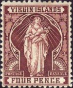 Isole Vergini britanniche 1899 - serie Sant'Ursula: 4 c