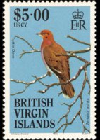 British Virgin Islands 1985 - set Birds: 5 $
