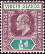Isole Vergini britanniche 1904 - serie Re Edoardo VII: ½ p