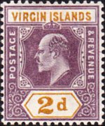 Isole Vergini britanniche 1904 - serie Re Edoardo VII: 2 p